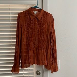 Michele Michelle Orange Button up Shirt